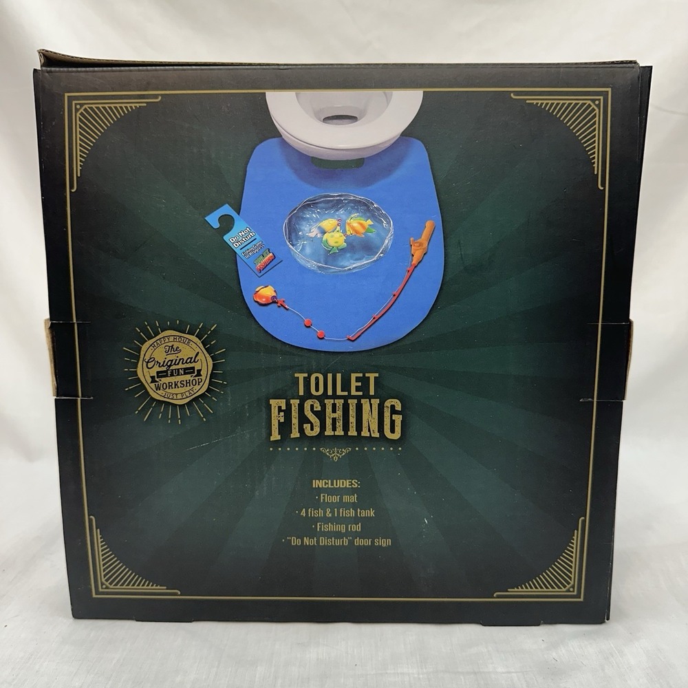 Toilet Fish Game Set for Kids Adults Fishing Rod - Bathroom Fishing Practice Toy